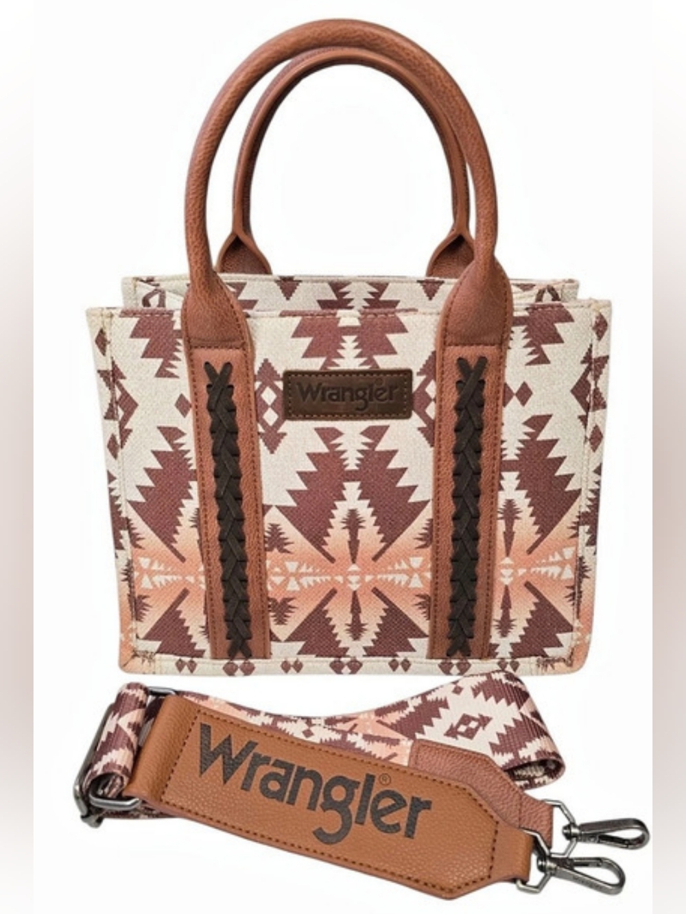 Wrangler Southwestern Pattern Dual Sided Print Tote Bag